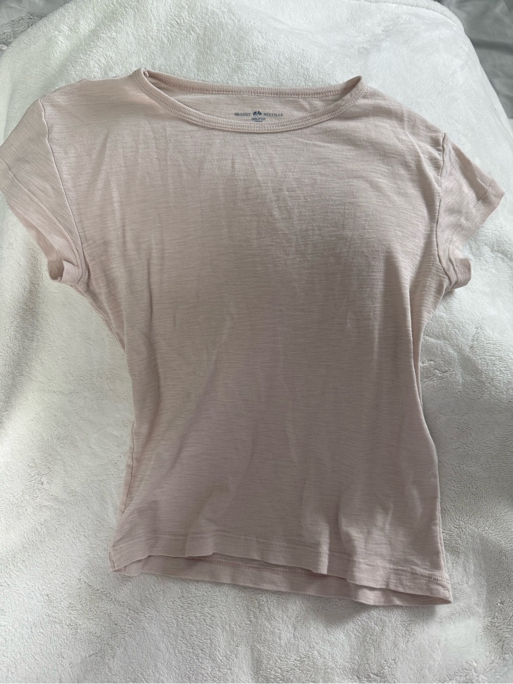 Brandy Melville Women's Pale Pink Baby Tee